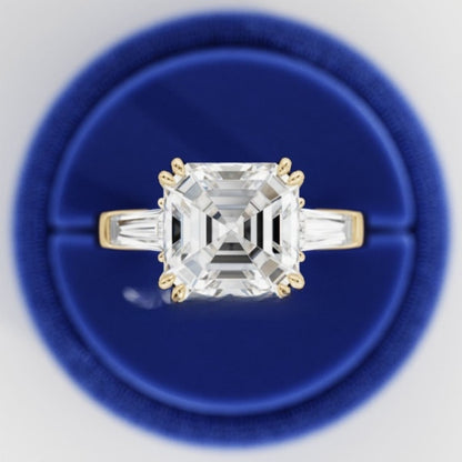 Moissanite 3.87 CT Asscher Diamond Celtic Engagement Ring