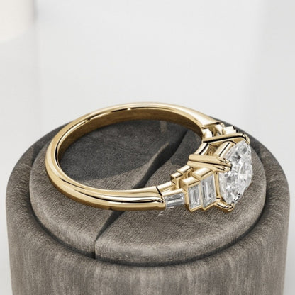 Moissanite 3.98CT Asscher Diamond Victorian Engagement Ring