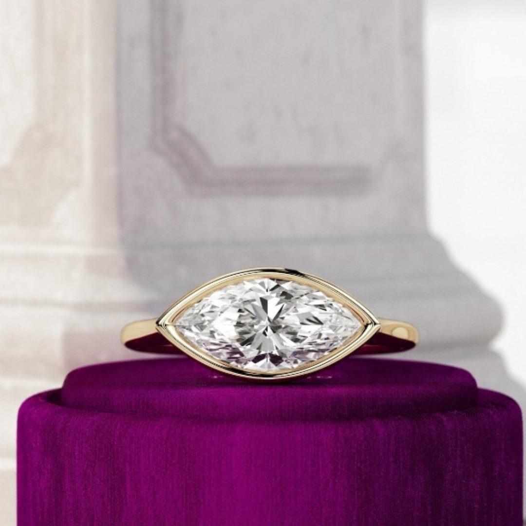 Moissanite 2.57 CT Marquise Diamond Minimalist Handmade Ring