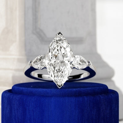 Moissanite 3.52 CT Marquise Diamond Victorian Anniversary Ring