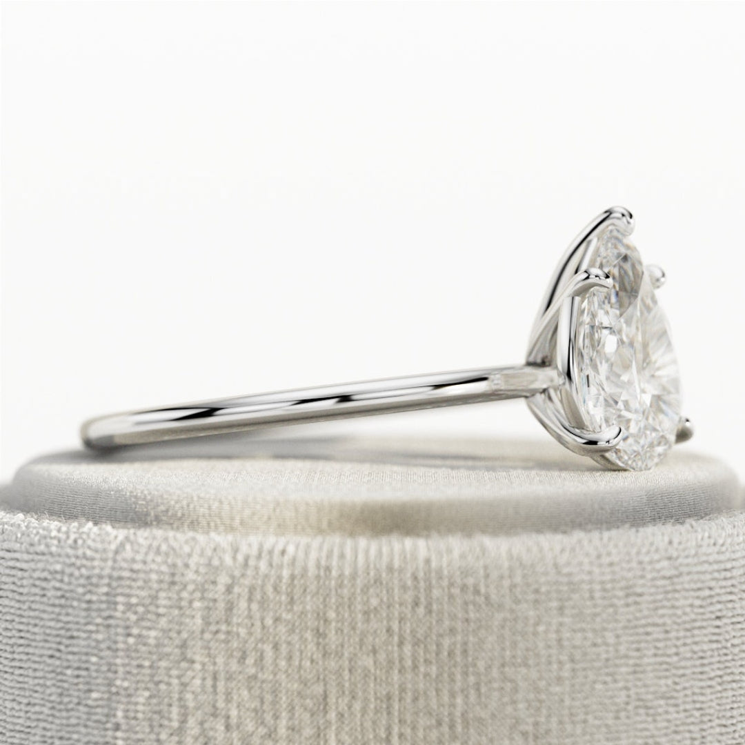 Moissanite 2.91CT Pear Diamond Edwardian Engagement Ring