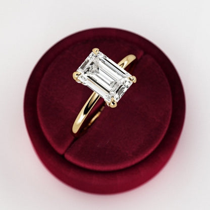 Moissanite 2.00 CT Emerald Diamond Celtic Anniversary Ring