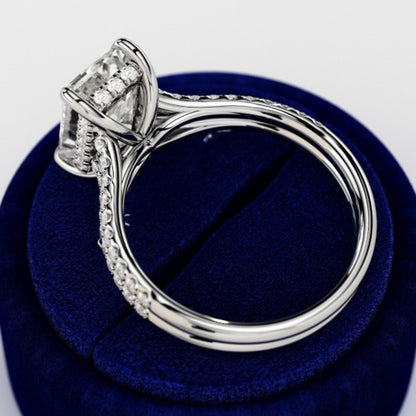 Moissanite 3.00 CT Emerald Diamond Brutalist Wedding Ring