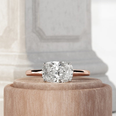 Moissanite 2.0CT Cushion Diamond Avant Garde Engagement Ring