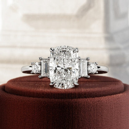 Moissanite 3.87CT Cushion Diamond Victorian Wedding Ring