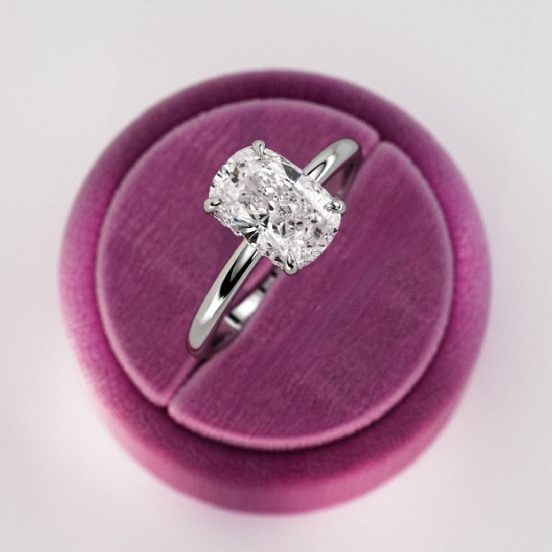 Moissanite 3.81 CT Kussen Diamant Brutalist Handgemaakte Ring