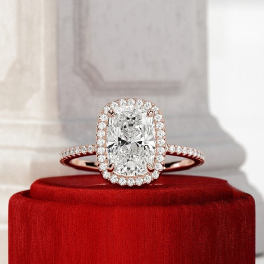 Moissanite 4.09CT Cushion Diamond Edwardian Anniversary Ring