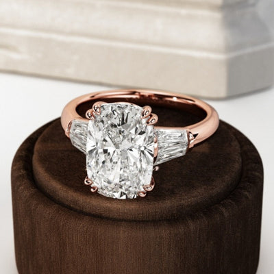 Moissanite 5.10 CT Cushion Diamond Brutalist Wedding Ring