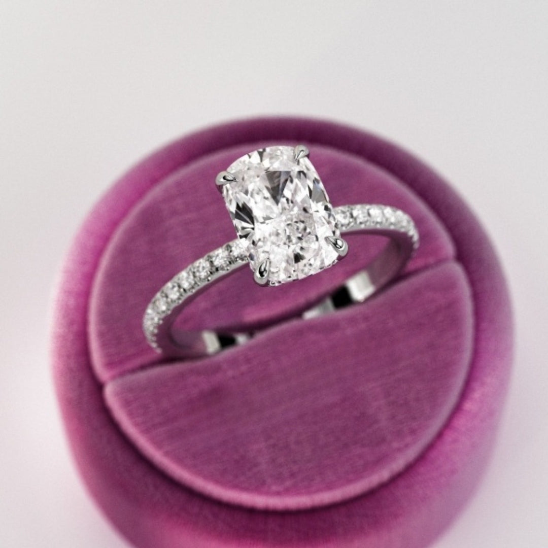 Moissanite 2.70 CT Cushion Diamond Victorian Wedding Ring