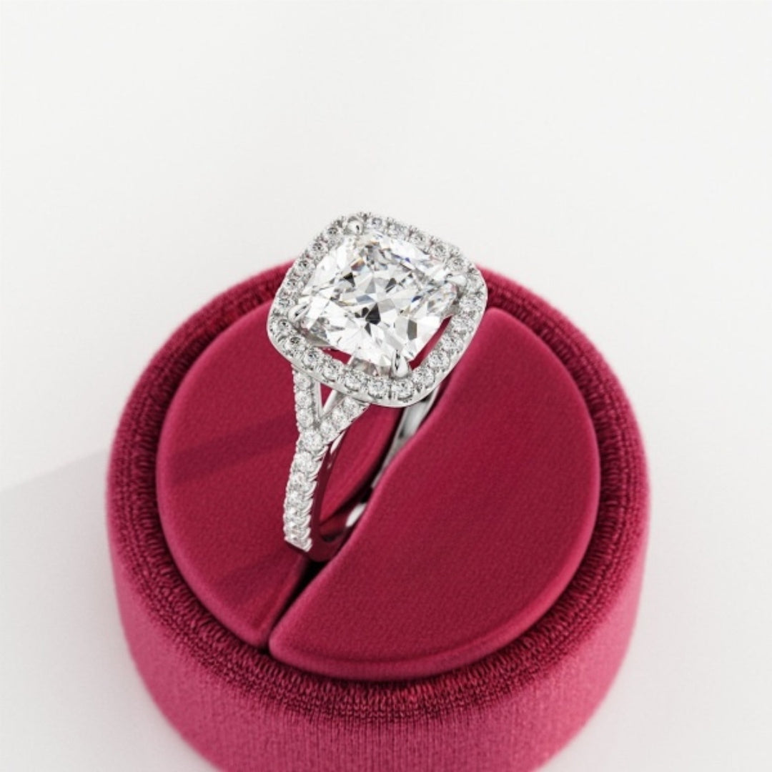 Moissanite 4.75CT Cushion Diamond Edwardian Anniversary Ring