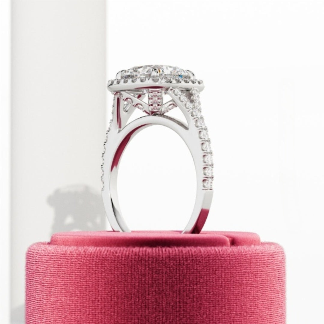 4.75CT Cushion Cut Moissanite Anniversary Ring 14K Gold