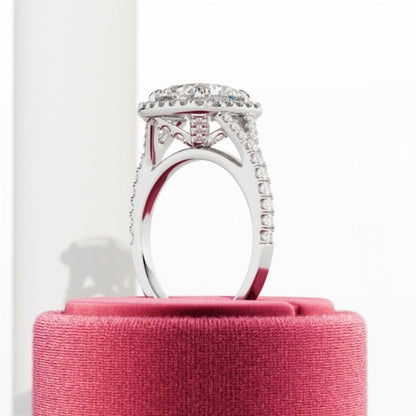 4.75CT Cushion Cut Moissanite Anniversary Ring 14K Gold