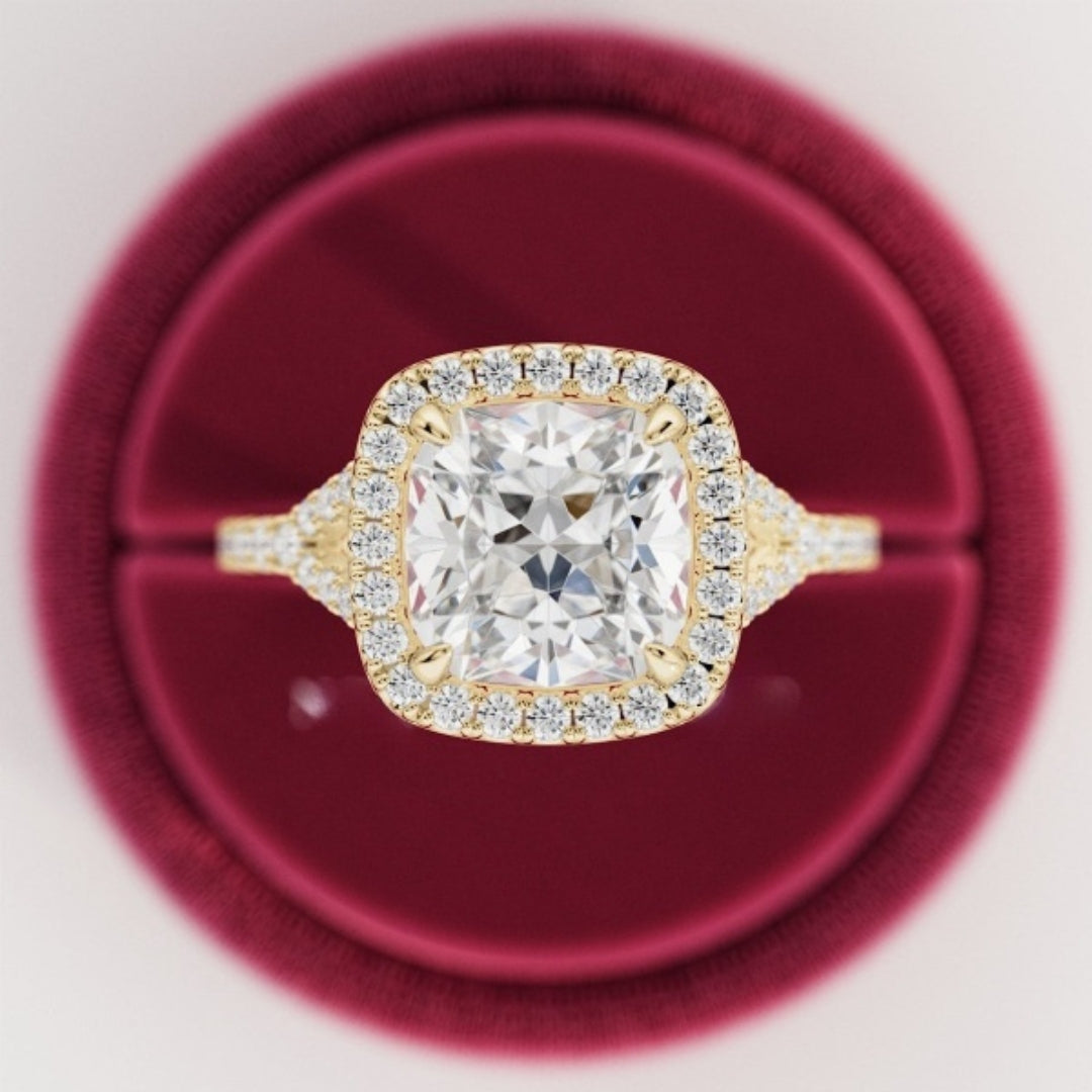 4.75CT Cushion Cut Moissanite Anniversary Ring 14K Gold
