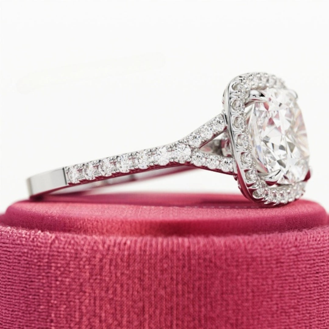 4.75CT Cushion Cut Moissanite Anniversary Ring 14K Gold