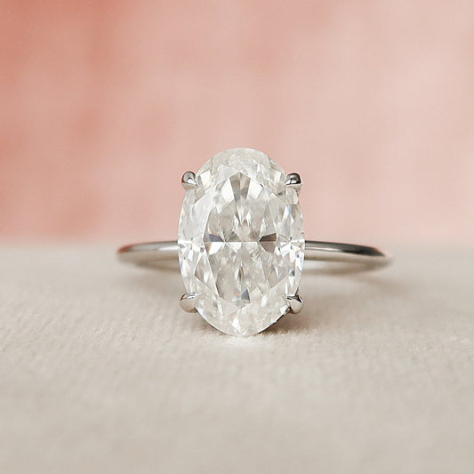 Moissanite 3.50CT Oval Diamond Art Deco Handmade Ring - IBIZ Jewel