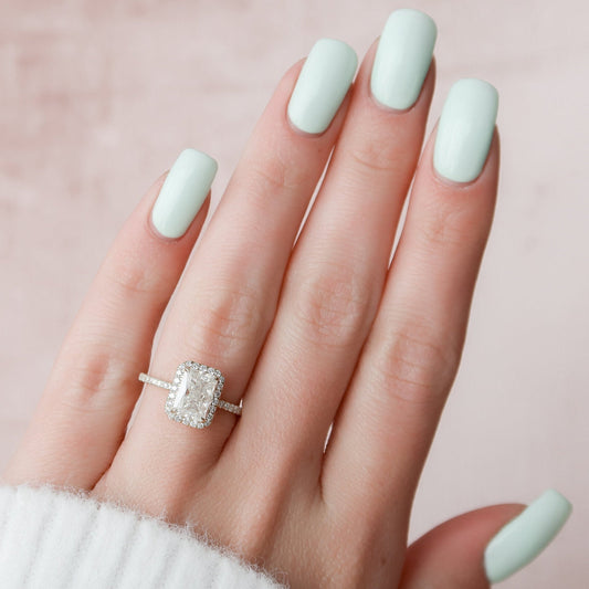 Moissanite 2.0Ct Radiant Diamond Mid-Century Wedding Ring - IBIZ Jewel