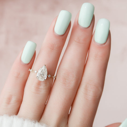 Moisaanite 2.0CT Pear Diamond Minimalist Engagement Ring - IBIZ Jewel
