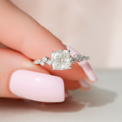 Moissanite 1.50CT Cushion Diamond Boho &amp; Hippie Wedding Ring