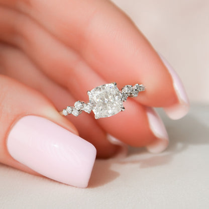 Moissanite 1.50CT Cushion Diamond Boho &amp; Hippie Wedding Ring