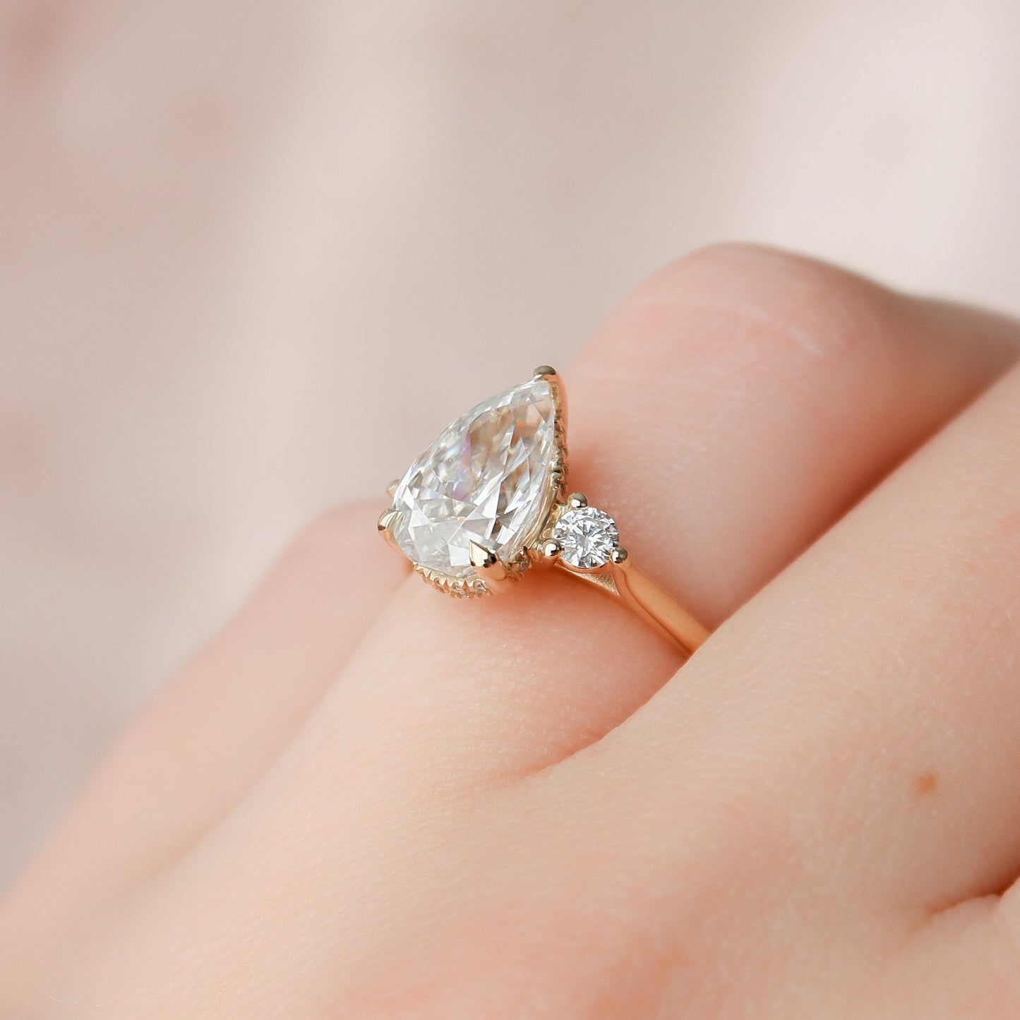 Moissanite 2.0CT Pear Diamond Edwardian Anniversary Ring