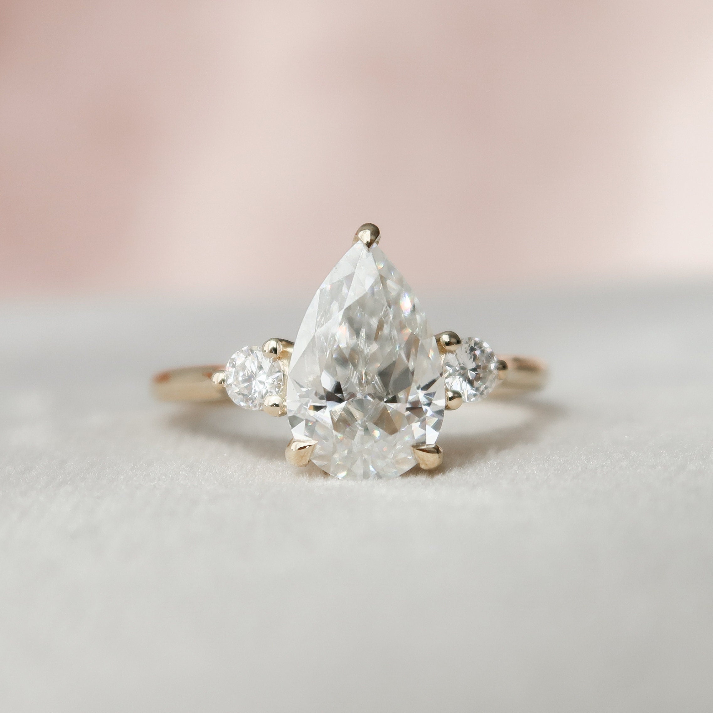 Moissanite 2.0CT Pear Diamond Edwardian Anniversary Ring