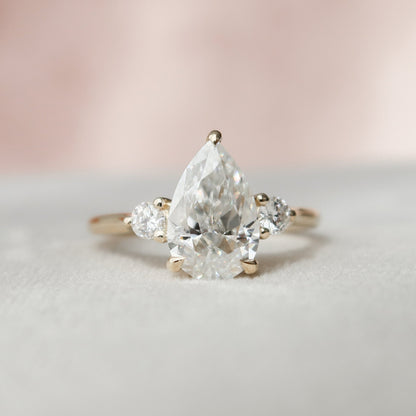 Moissanite 2.0CT Pear Diamond Edwardian Anniversary Ring
