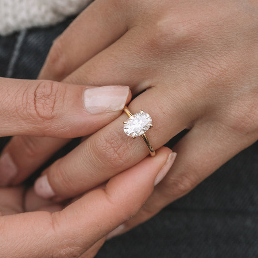 Moissanite 2.05CT Oval Diamond Gothic Wedding Ring - IBIZ Jewel