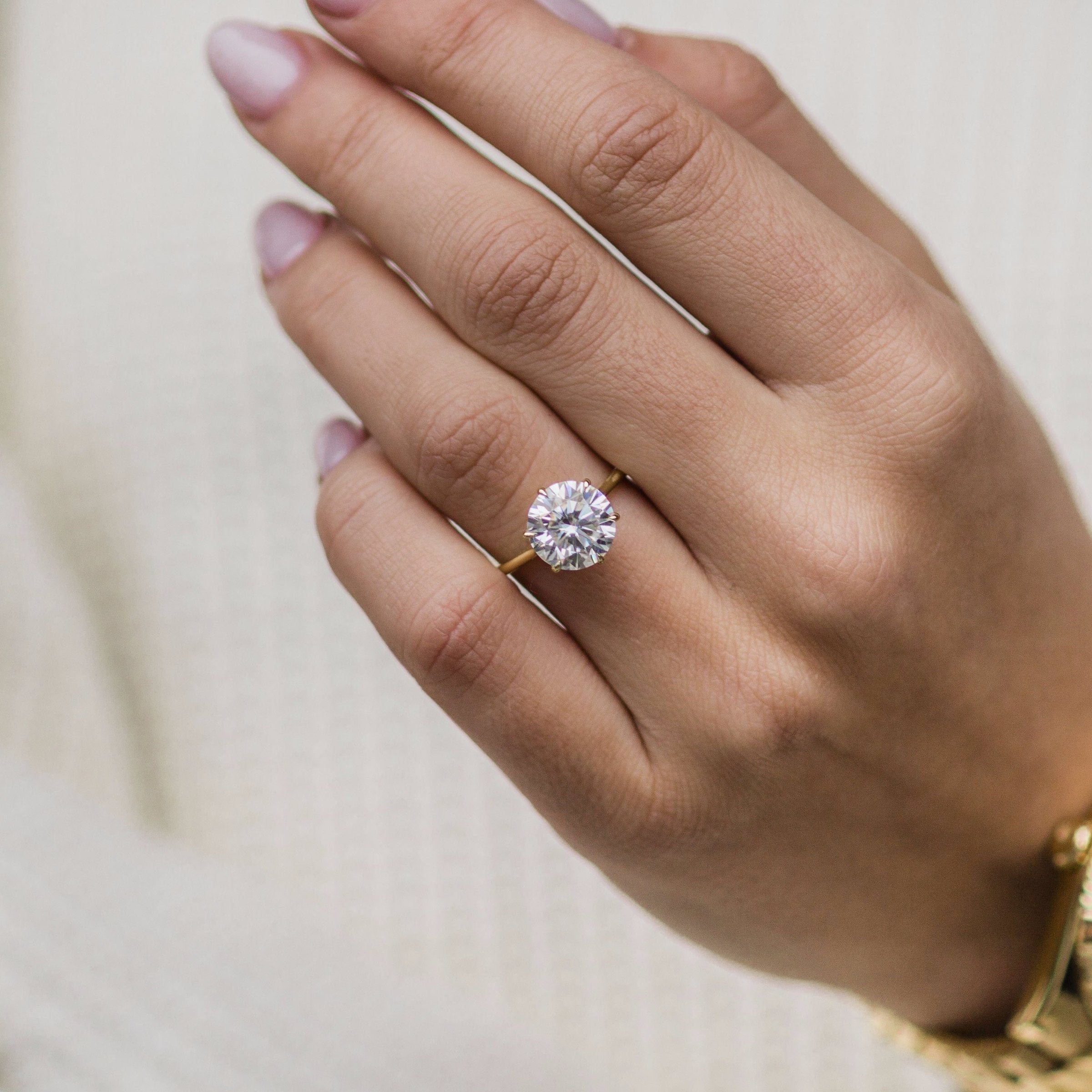 Moissanite 3.0CT Round Diamond Art Nouveau Handmade Ring - IBIZ Jewel