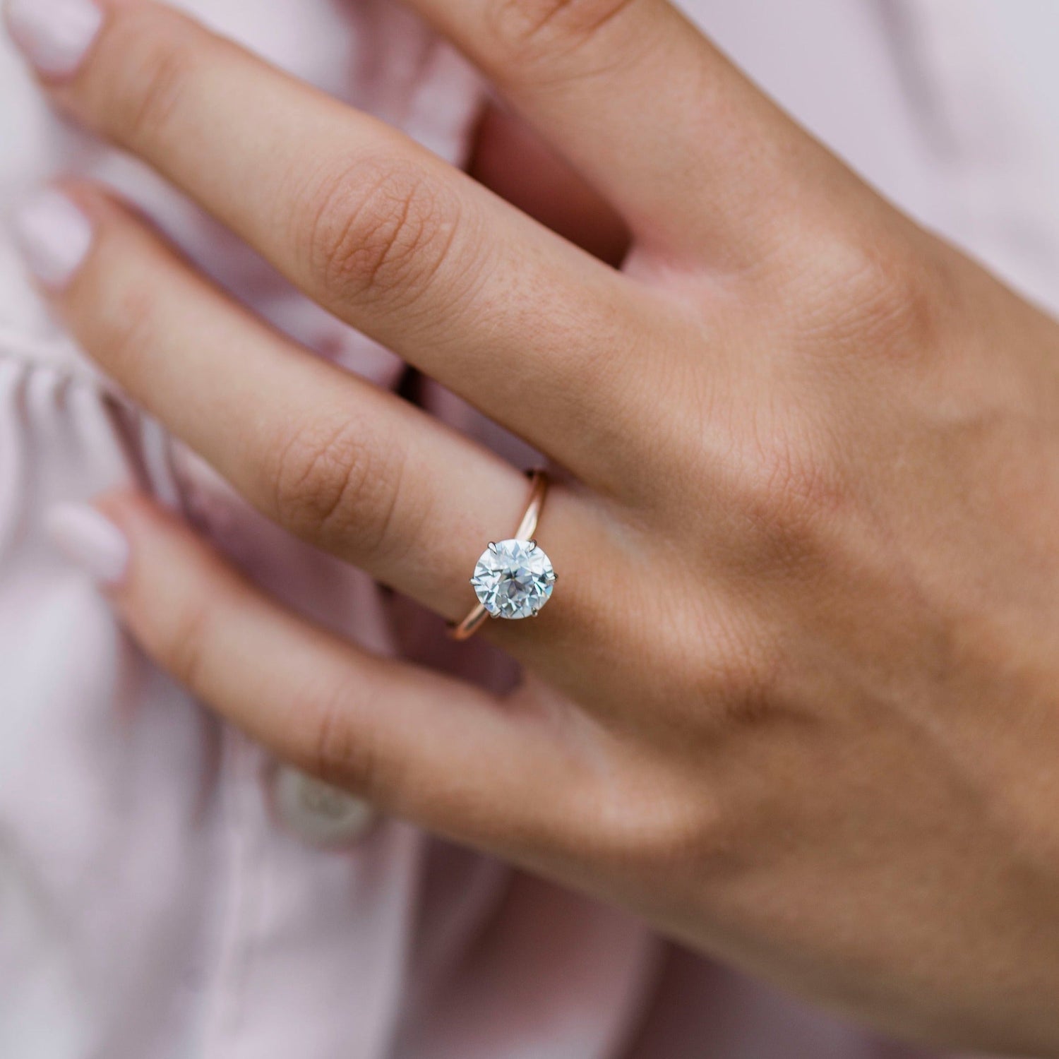 Moissanite 3.0CT Round Diamond Art Nouveau Handmade Ring - IBIZ Jewel