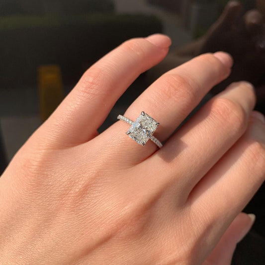 Moissanite 1.80CT Radiant Diamond Victorian Handmade Ring - IBIZ Jewel