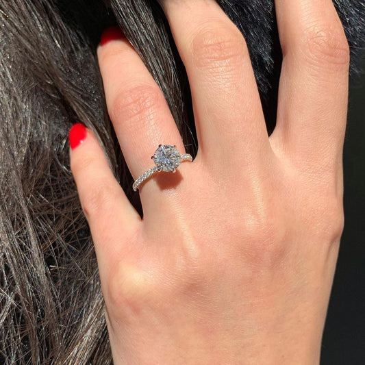 Moissanite 1.20CT Round Diamond Celtic Handmade Ring - IBIZ Jewel