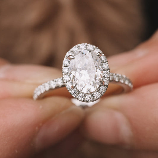 Moissanite 1.80CT Oval Diamond Gothic Anniversary Ring - IBIZ Jewel