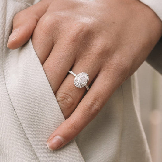 Moissanite 1.80CT Oval Diamond Gothic Anniversary Ring - IBIZ Jewel