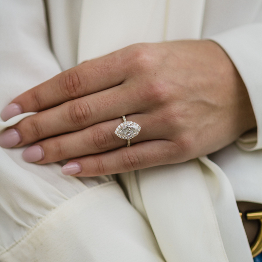 Moissanite 1.75CT Marquise Diamond Mid-Century Handmade Ring - IBIZ Jewel