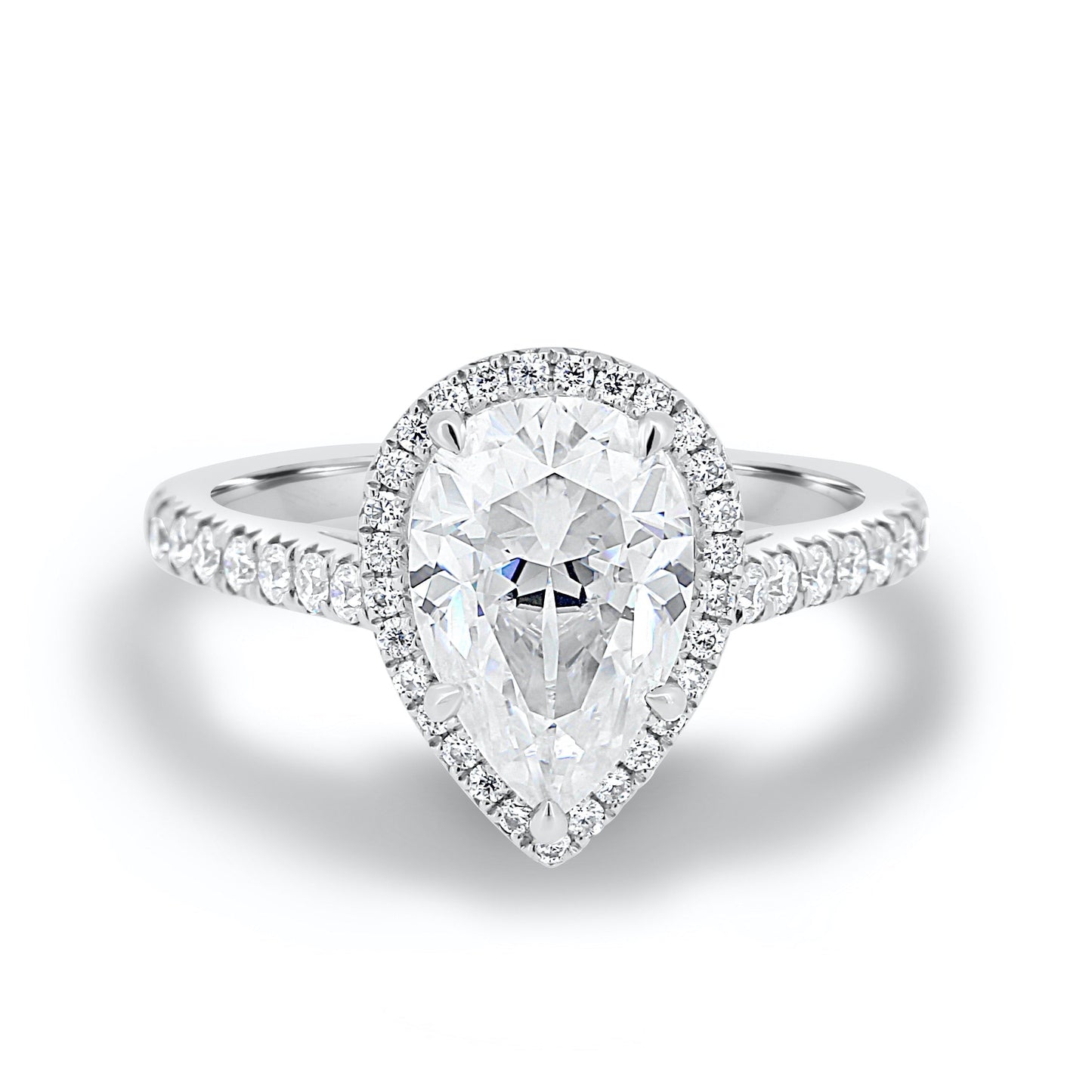 Moissanite 1.93CT Pear Diamond Minimalist Anniversary Ring