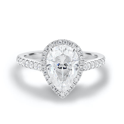Moissanite 1.93CT Pear Diamond Minimalist Anniversary Ring