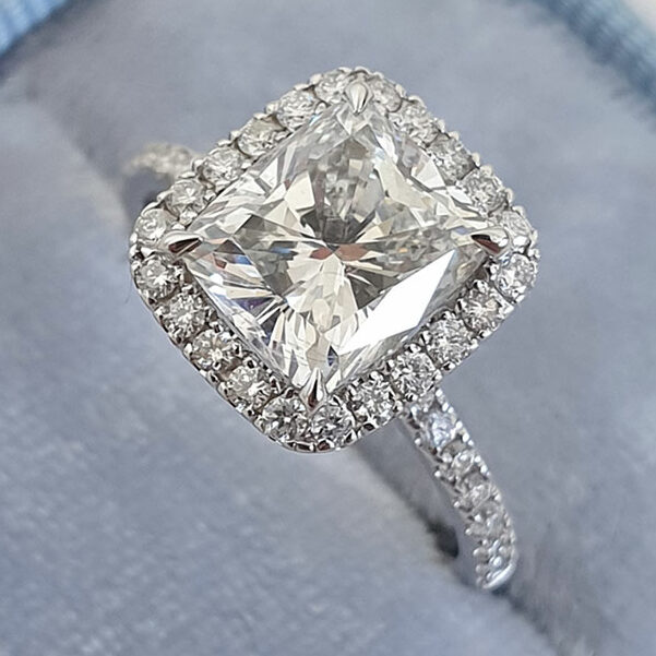 Moissanite 1.50CT Cushion Diamond Victorian Wedding Ring