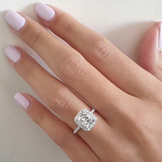 Moissanite 1.50CT Cushion Diamond Victorian Wedding Ring - IBIZ Jewel
