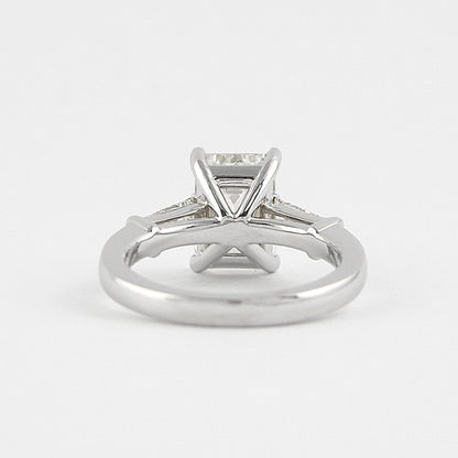 Moissanite 2.30CT Emerald Diamond Brutalist Anniversary Ring