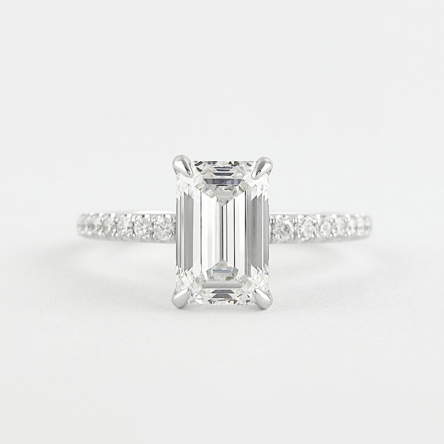 Moissanite 1.60CT Smaragd Diamant Art Deco Jubileumring