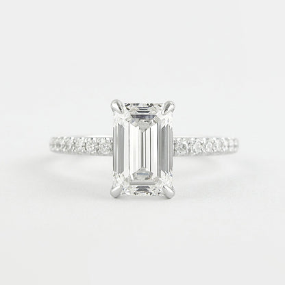Moissanite 1.60CT Smaragd Diamant Art Deco Jubileumring