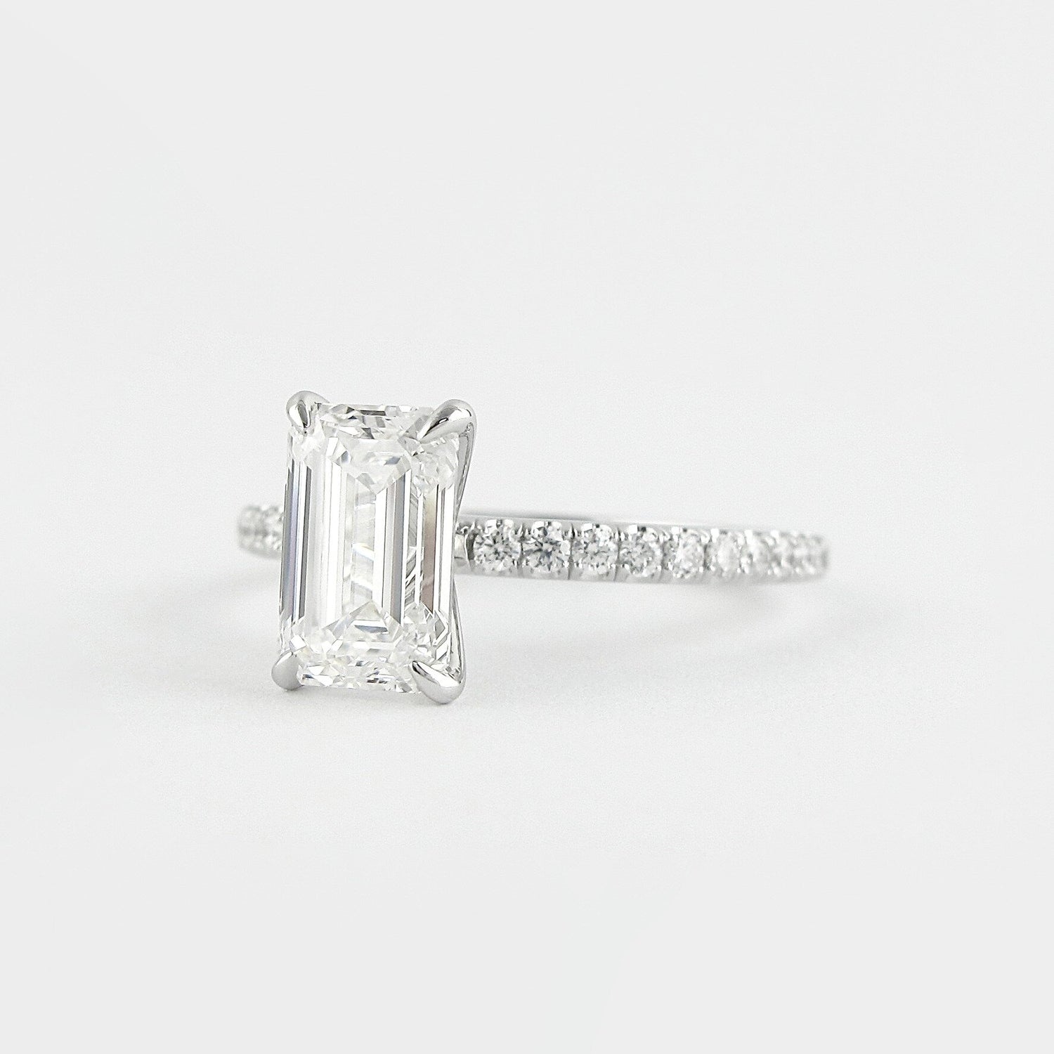 Moissanite 1.60CT Smaragd Diamant Art Deco Jubileumring