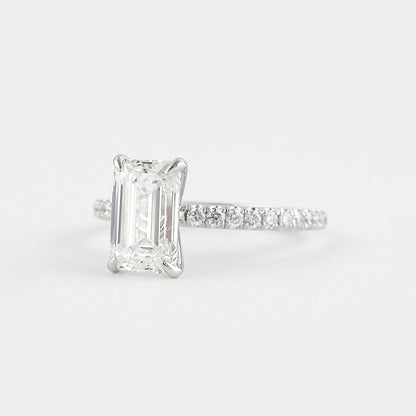 Moissanite 1.60CT Smaragd Diamant Art Deco Jubileumring