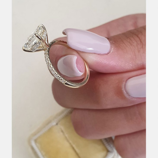 Moissanite 2.0CT Radiant Diamond Mid-Century Engagement Ring - IBIZ Jewel