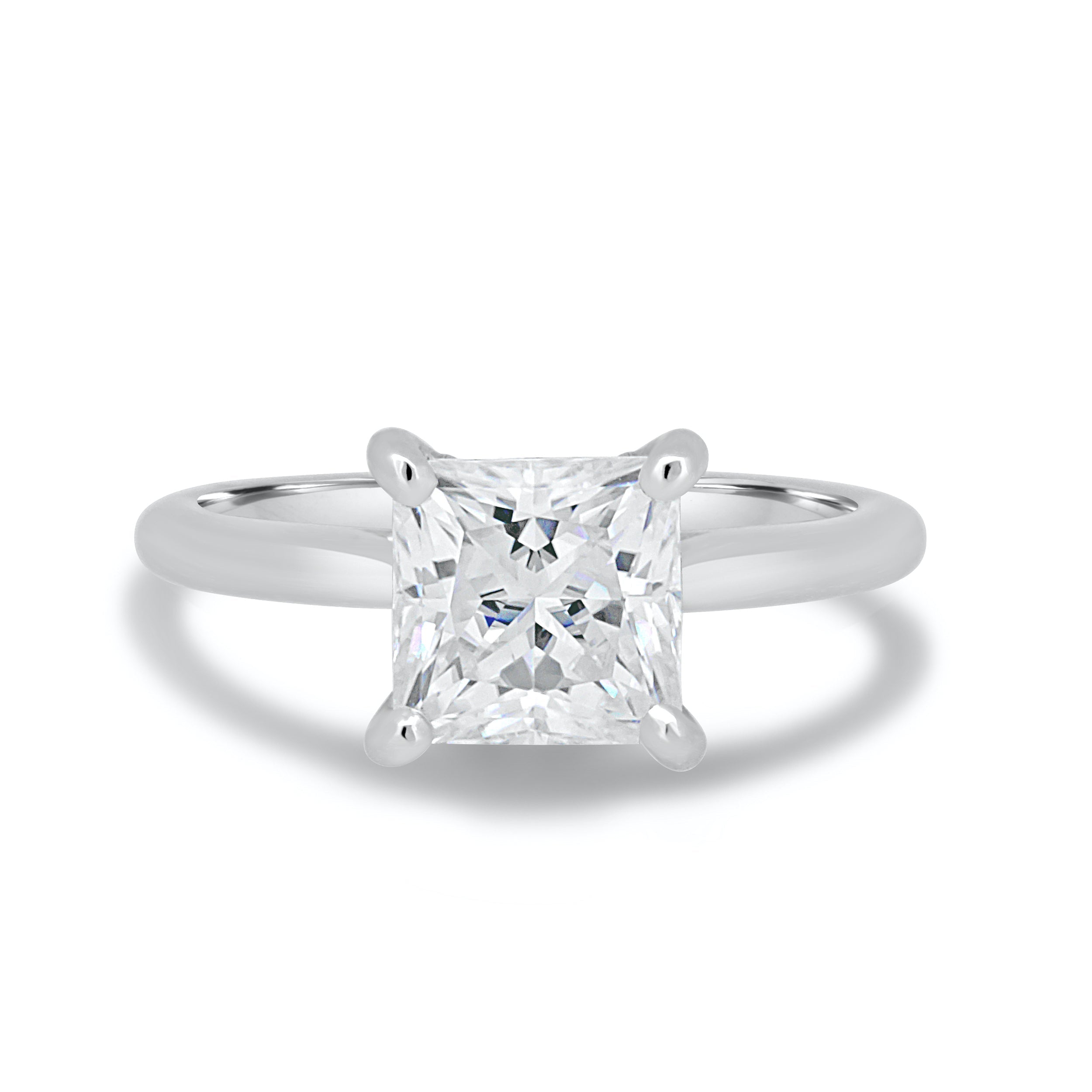 Moissanite 1.90CT Princess Diamond Avant Garde Wedding Ring