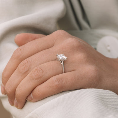 Moissanite 1.90CT Princess Diamond Avant Garde Wedding Ring