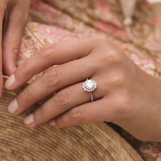 Moissanite 1.35CT Round Diamond Brutalist Handmade Ring - IBIZ Jewel