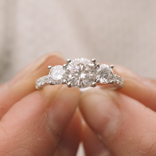 Moissanite 1.60CT Round Diamond Celtic Anniversary Ring - IBIZ Jewel
