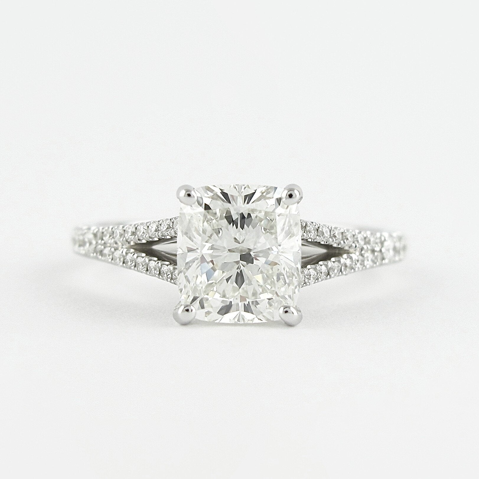 Moissanite 1.80CT Cushion Art Nouveau Engagement Ring