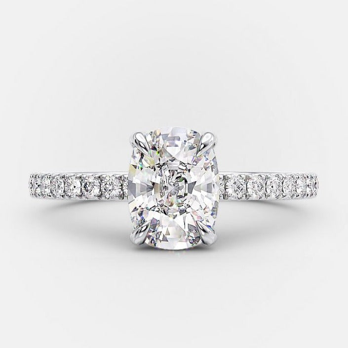 Moissanite 2.0ct Oval Diamond Brutalist Wedding Ring